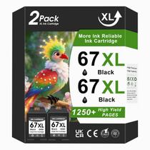 Cartucho de Tinta INKMATE 67XL Preto, Kit com 2 Unidades, Alto Rendimento