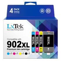 Cartucho de tinta LXtek de substituição para HP 902XL, pacote com 4 Cartucho de tinta LXtek de substituição para HP 902XL, pacote com 4