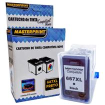 Cartucho de Tinta Masterprint Compatível com 667 667xl para Deskjet 6475 6476 2374 2376 2774 2776 1275 Preto 14ml