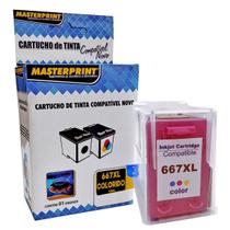 Cartucho de Tinta Masterprint Compatível com 667 667xl para Deskjet 6475 6476 2374 2376 2774 2776 Colorido 13ml