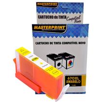 Cartucho de Tinta Masterprint Compatível com 670xl 670 para Impressora 3525 4615 4625 5525 6520 6525 Amarelo 14,2ml