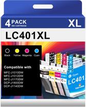 Cartucho de tinta (pacote com 4) TOKYOINK LC401XL, compatível com Brother Cartucho de tinta (pacote com 4) TOKYOINK LC401XL, compatível com Brother