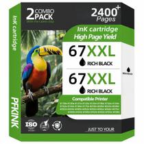Cartucho de Tinta Preta PFKink 67XXL, Kit com 2 para Impressoras HP