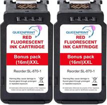 Cartucho de Tinta QUEENPRINT SL-870-1 Vermelho Fluorescente 32ml