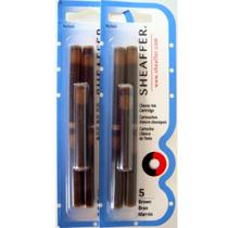 Cartucho de tinta sheaffer cor marrom 10 unidades