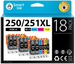 Cartucho de Tinta Smart Ink PGI-250 PGI-251 XL Kit com 18 Unidades