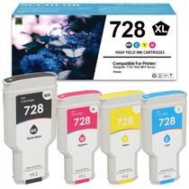 Cartucho de tinta SPLENDIDCOLOR 728 compatível com HP, kit com 4 unidades