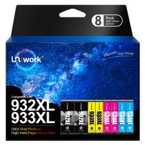 Cartucho de tinta Uniwork compatível para HP 932XL 933XL (pacote com 8)