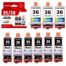 Cartucho de Tinta VASERINK PGI-35 CLI-36 Kit com 9 Unidades para Canon Cartucho de Tinta VASERINK PGI-35 CLI-36 Kit com 9 Unidades para Canon