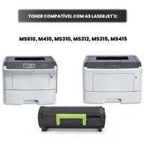 cartucho de toner 504H compatível para lexmark ms312