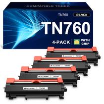 Cartucho de toner ALLWORK TN760 preto, pacote com 4 unidades para Brother