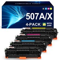 Cartucho de Tóner Compatível ALLWORK para Substituição HP 507X 507A CE400A CE400X CE401X CE402X CE403X para Impressora HP LaserJet Enterprise M570dn M551dn M551n M575dn M551xh M570dw (KCMY, Kit com 4)