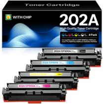 Cartucho de toner Fbnrot 202A de alto rendimento, kit com 4 unidades Cartucho de toner Fbnrot 202A de alto rendimento, kit com 4 unidades