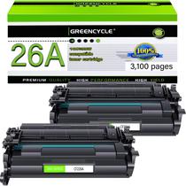 Cartucho de toner greencycle 26A CF226A 26X CF226X, pacote com 2 unidades, preto