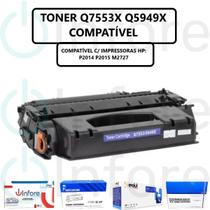 Cartucho de Toner q7553x 53x Compatível 1160 1320 1320N 3390 3392 Preto
