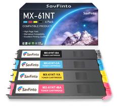 Cartucho de toner SavFinto MX-61NT, kit com 4 unidades, BCMY Cartucho de toner SavFinto MX-61NT, kit com 4 unidades, BCMY