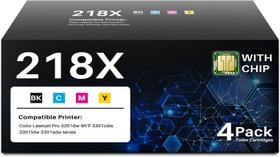 Cartucho de toner Skydo 218X com chip, kit com 4 unidades e alto rendimento