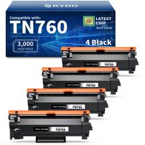 Cartucho de toner Skydo TN760 compatível, preto, kit com 4 unidades Cartucho de toner Skydo TN760 compatível, preto, kit com 4 unidades