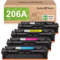 Cartucho de toner Swiss Toner 206A Kit com 4 unidades de alta capacidade Cartucho de toner Swiss Toner 206A Kit com 4 unidades de alta capacidade