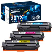 Cartucho de toner Valuetoner de substituição HP 201X 201A, pacote com 3
