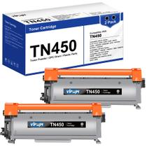 Cartucho de toner VIPSIM TN450 preto, pacote com 2 unidades para impressora Brother