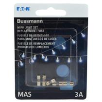 Cartucho de vidro Fuse Bussmann BP/MAS-3A 3A 125V, pacote com 5