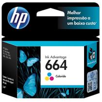 Cartucho HP 664 Colorido Original Para HP Deskjet 2136, 2676, 3776, 5076, 5276