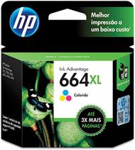 Cartucho HP 664XL Colorido Original (F6V30AB) Para HP Deskjet 2136, 2676, 3776, 5076, 5276 CX 1 UN