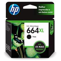 Cartucho HP 664XL Original F6V31AB Preto p/ Deskjet 2136, 2676, 3776, 5076, 5276