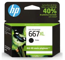 Cartucho HP 667XL Preto Original (3YM81AB) para Impressoras HP Deskjet 2376, 2774, 2776 e 6476 - 1 Unidade Cartucho HP 667XL Preto Original (3YM81AB) para Impressoras HP Deskjet 2376, 2774, 2776 e 6476 - 1 Unidade