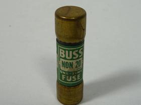 Cartucho único Fuse Bussmann BP/NON-20 20 20 A 250V, pacote com 2