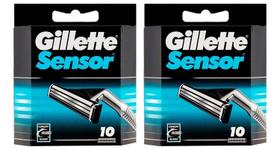 Cartuchos de recarga de lâmina de corte do sensor Gillette 20 contagem (pacote 2x10)