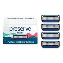 Cartuchos de reposição Preserve Shave 5 Recycled Razor 4ct Cartuchos de reposição Preserve Shave 5 Recycled Razor 4ct