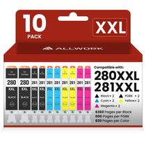 Cartuchos de tinta ALLWORK 280XXL 281XXL Compatíveis Canon (10 pacotes)
