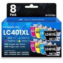 Cartuchos de Tinta ALLWORK LC401XL para Impressoras Brother MFC Pacote com 8