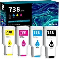Cartuchos de tinta AOCAIINK 738XL 300 ml, kit com 4 para HP T850