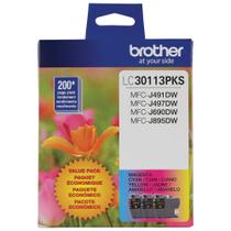 Cartuchos de tinta Brother LC3011 Standard Yield, pacote com 3