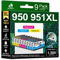 Cartuchos de Tinta Compatíveis DOUBLE D 951XL para HP 951XL uso com HP OfficeJet Pro 251dw 276dw 8100 8600 8610 8620 8615 8625 8630 Série (3 Ciano, 3 Magenta, 3 Amarelo, Pacote com 9)
