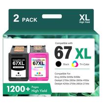 Cartuchos de Tinta Cool Toner 67XL Combo Preto/Colorido Pacote com 2 Unidades