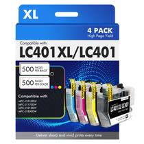 Cartuchos de Tinta Cool Toner LC401XL 4 Unidades de Alto Rendimento Cartuchos de Tinta Cool Toner LC401XL 4 Unidades de Alto Rendimento