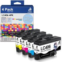 Cartuchos de tinta DOUBLE D LC406 compatíveis com Brother 4 Pack