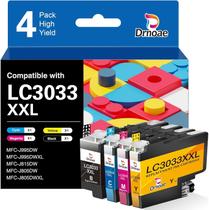 Cartuchos de tinta Dronae LC3033 compatíveis com Brother LC3033, pacote com 4 Cartuchos de tinta Dronae LC3033 compatíveis com Brother LC3033, pacote com 4
