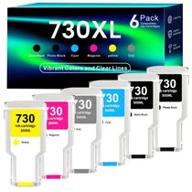 Cartuchos de Tinta GACINK 730 300ml Kit com 6 Unidades Compatível com Impressoras HP DesignJet T1600 T1700 T2600 Substituição para Cartuchos HP 730 P2V68A P2V69A P2V70A P2V71A P2V72A P2V73A