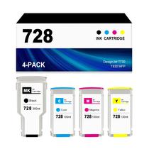 Cartuchos de Tinta Heynnie 728XL Kit com 4 para HP DesignJet