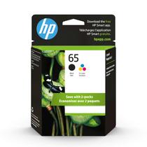 Cartuchos de tinta HP 65 pretos/tricolores (pacote com 2) para impressoras HP