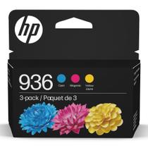 Cartuchos de tinta HP 936 Standard Yield Ciano/Magenta/Amarelo, pacote com 3