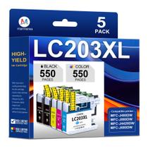 Cartuchos de Tinta MANNERES LC203XL Alto Rendimento Pacote com 5 Unidades Cartuchos de Tinta MANNERES LC203XL Alto Rendimento Pacote com 5 Unidades