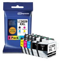 Cartuchos de tinta PrintImpression LC3029XXL Super High Yield, pacote com 5