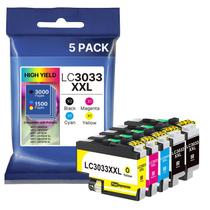 Cartuchos de tinta PrintImpression LC3033XXL, pacote com 5 para Brother