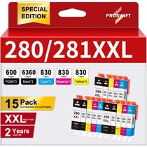Cartuchos de tinta PROSWIFT 280 281 XXL, kit com 15 unidades para Canon